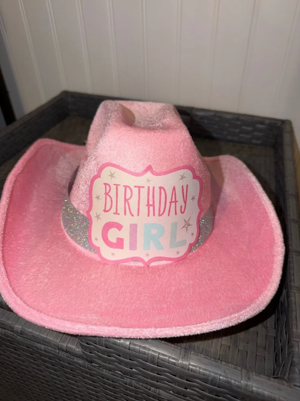 Pink Sparkly Cowgirl Birthday hat